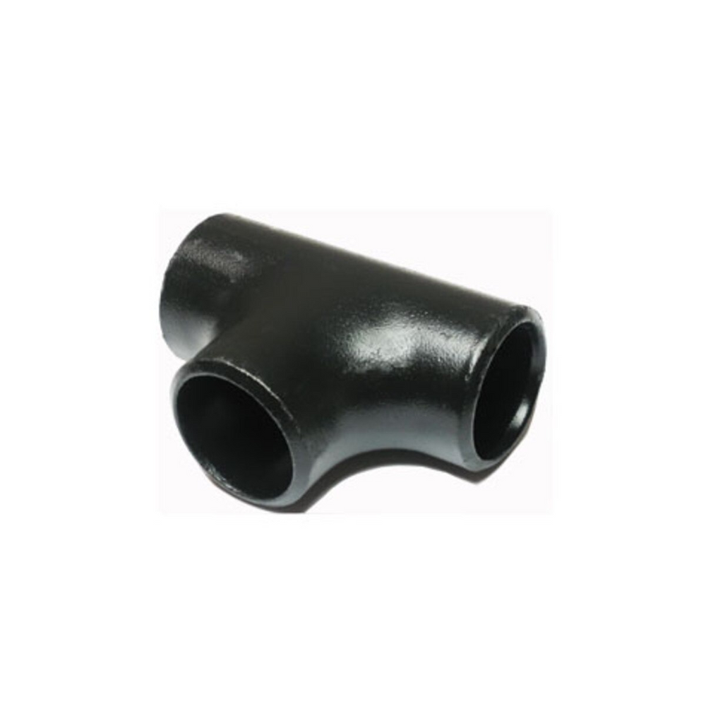 Black metal pipe fitting on a white background