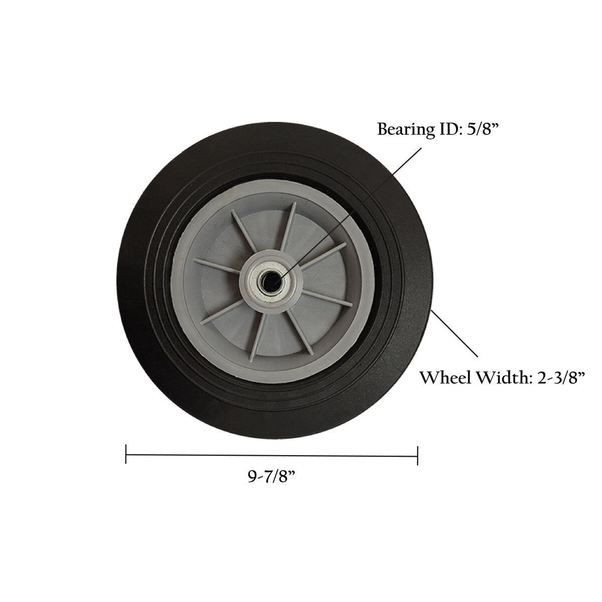 Semi Pneumatic Wheel – 10" x 2-3/4" with 5/8" Bearing