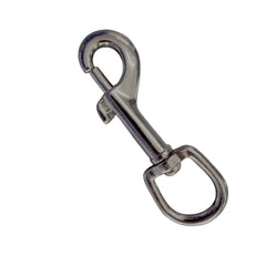 Metallic swivel hook on a white background