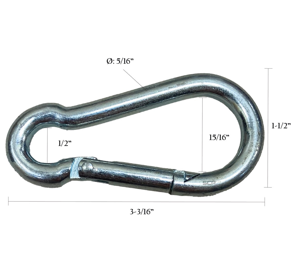 Spring Hook 5/16" - Zinc