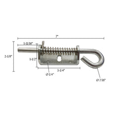Spring Loaded Latch with 7/16" Pin | Versatile Zinc-Plated Gate & Door Latch