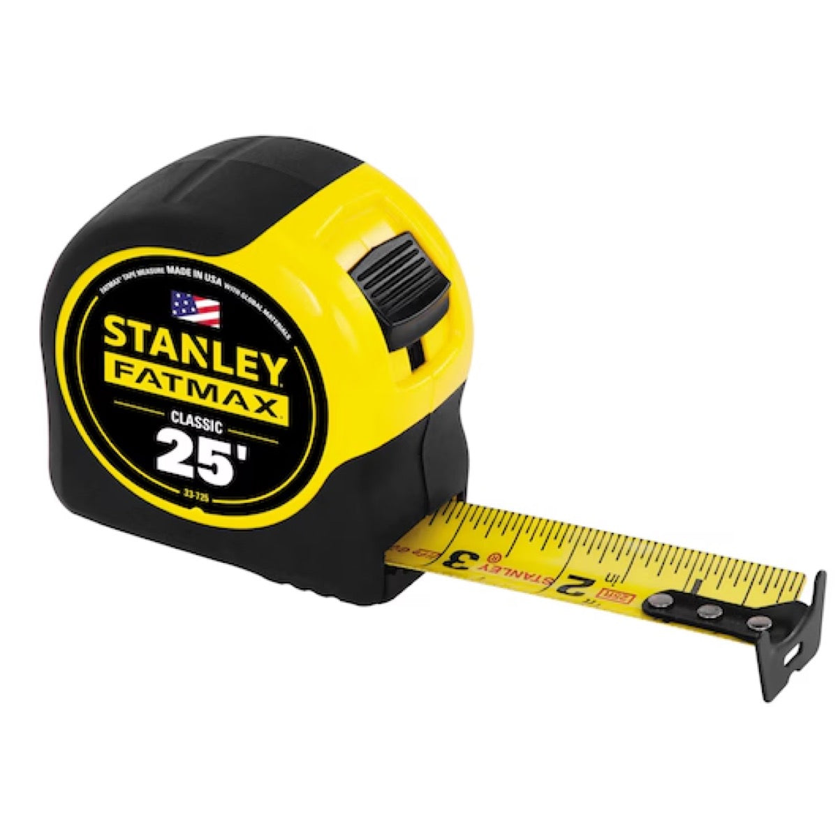 Stanley FatMax 25' Tape Measure | Heavy-Duty Measuring Tool
