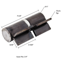 Metal component with dimensions labeled on a white background